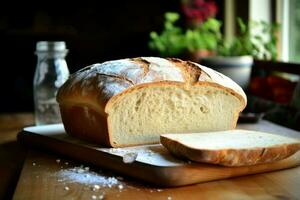 ai gerado caloroso caseiro pão. gerar ai foto