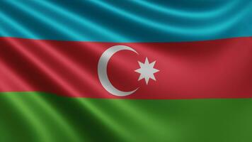 render do a Azerbaijão bandeira vibra dentro a vento fechar-se, a nacional bandeira foto