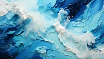 ai gerado abstrato azul e branco pintura respingo fundo. generativo ai foto