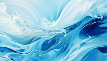 ai gerado abstrato azul e branco água movimento fundo. generativo ai foto