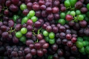 ai gerado verde e Preto uvas Como fundo. topo Visão do natural uva, cheio tela imagem foto