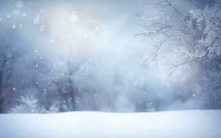 ai gerado lindo neve fundo para inverno Natal saudações bandeira foto