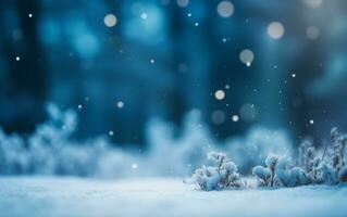 ai gerado lindo neve fundo para inverno Natal saudações bandeira foto