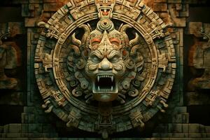 ai gerado antigo asteca obra de arte apresentando reverenciado e mítico foto