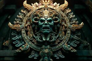 ai gerado antigo asteca obra de arte apresentando reverenciado e mítico foto