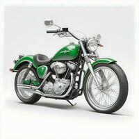 ai gerado Novo vintage motocicleta preto, verde e vermelho moderno cores foto