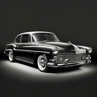 ai gerado Novo vintage carro preto, verde e vermelho moderno cores foto