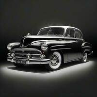 ai gerado Novo vintage carro preto, verde e vermelho moderno cores foto