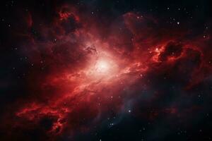 ai gerado vermelho e branco estrelas dentro espaço, foto