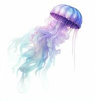 ai gerado uma roxa e azul medusa foto