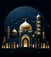 ai gerado uma fofa conceito com a velho mesquita às noite, foto