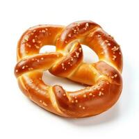 ai gerado pretzel isolado em branco foto