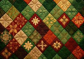 ai gerado a ornamental colcha do trevo ornamental patchwork foto