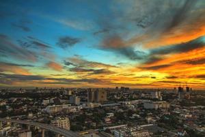 Bangkok, Tailândia, vista aérea com horizonte foto