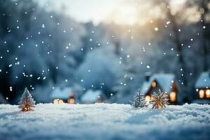 ai gerado Natal e Novo ano charme neve coberto papeis de parede criando uma mágico inverno ambiente ai gerado foto