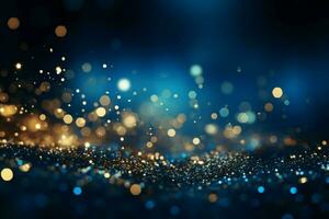 ai gerado Natal Magia uma fundo iluminado de radiante azul estrelas evocando feriado encantamento ai gerado foto