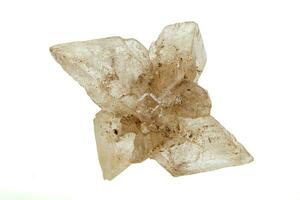 macro pedra gesso mineral em branco fundo foto