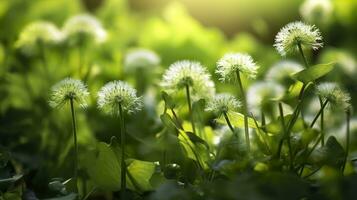 ai gerado a verde Primavera manhã. generativo ai foto