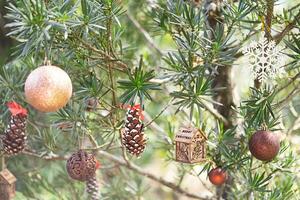 Natal ornamento. acolhedor inverno feriados fundo. foto