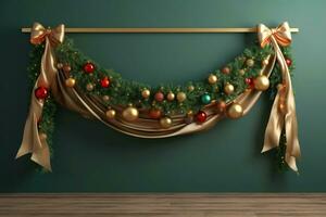 ai gerado festivo composição decorativo com Natal fundo, generativo ai foto