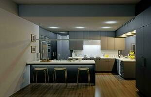 moderno cozinha interior Projeto. foto