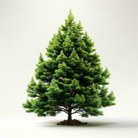 ai gerado verde pequeno pinho árvore em branco fundo foto