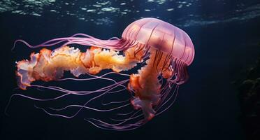 ai gerado medusa dentro a atlântico oceano, foto