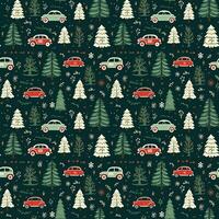 ai gerado uma Natal padronizar com carros e árvores, desatado padronizar fundo foto