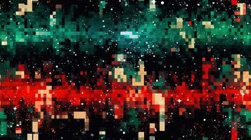 ai gerado generativo ai, abstrato pixel arte fundo, desatado geométrico mosaico padrão, Natal cores foto