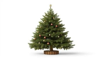 ai gerado uma Natal árvore é mostrando em uma branco fundo foto