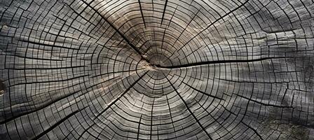 ai gerado uma cativante fundo exibindo a intrincado texturas do a envelhecido árvore latido tronco foto