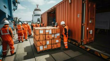 ai gerado logística armazenamento navio carga foto