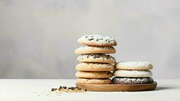 ai gerado manteiga pilha biscoitos Comida foto