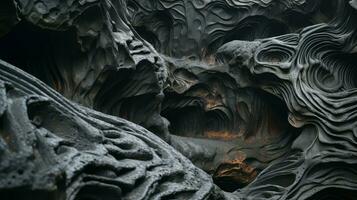 ai gerado subterrâneo lava tubos caverna foto