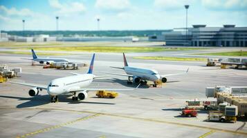 ai gerado terminal construção aeroporto fundo foto