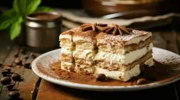 ai gerado bolo padaria Tiramisu Comida foto