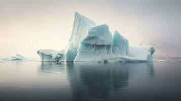 ai gerado oceano tabular icebergs panorama foto