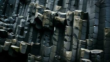ai gerado Rocha basalto colunas panorama foto