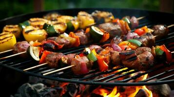 ai gerado bife refeição churrasco Comida foto