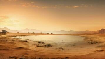 ai gerado areia costeiro deserto panorama foto