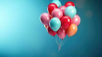ai gerado colorida balões fundo às celebração, ai foto