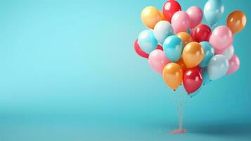 ai gerado colorida balões fundo às celebração, ai foto