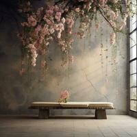 ai gerado ilustração sakura árvore dentro a quarto foto