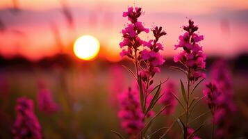 ai gerado flores, fundo imagem, flor campo, brilho, frescor, cenário, paisagem, natureza foto