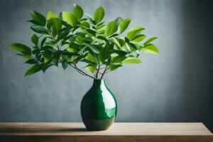 ai gerado uma em vaso plantar dentro uma branco vaso em uma mesa foto