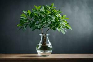 ai gerado uma em vaso plantar dentro uma branco vaso em uma mesa foto