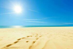 ai gerado céu e areia do a de praia. pró foto