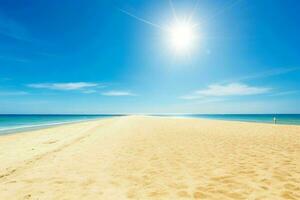 ai gerado céu e areia do a de praia. pró foto