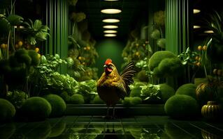 ai gerado Visão do uma verde galinheiro cena em st. patrick's dia foto
