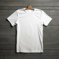 ai gerado em branco branco camiseta brincar projeto, ai gerado. foto